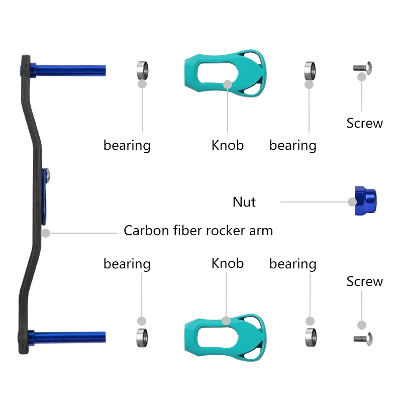 LETOYO-carrete de pesca de baitcasting de fibra de carbono, perilla de balancín doble, mano derecha e izquierda, para daiwa, kastking, ryobi, rapala, PENN, Abu Garcia - imagen 3