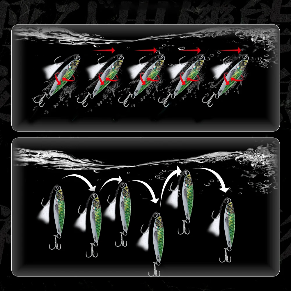 Hunthouse-señuelo de pesca de cuchara Jigging de Metal, 7-80g, fundición a tierra, señuelo de pesca de lubina dura, cebo Artificial, aparejos de agua salada - imagen 4