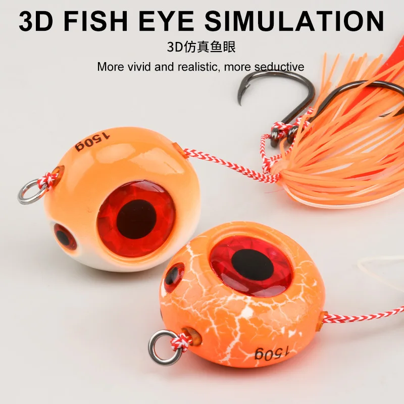 60g/80g/100g/300g Metal Jigging Kabura Tenya Jig camarones falda de goma cebo de pesca de Metal Inchiku señuelo de Jigging pesca en agua salada - imagen 5