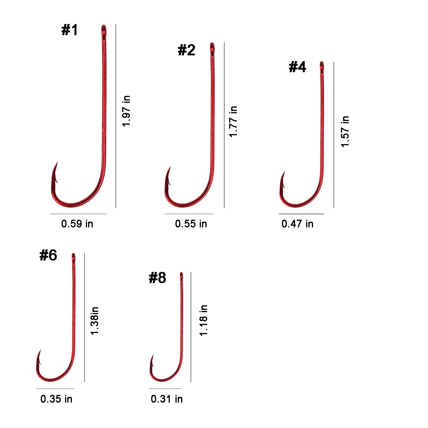 100 Uds Eupheng calidad EP-92608 clásico vástago largo pico rojo anzuelo de pesca pulpo aparejo anzuelos círculo punto afilado gancho nuevo - imagen 3