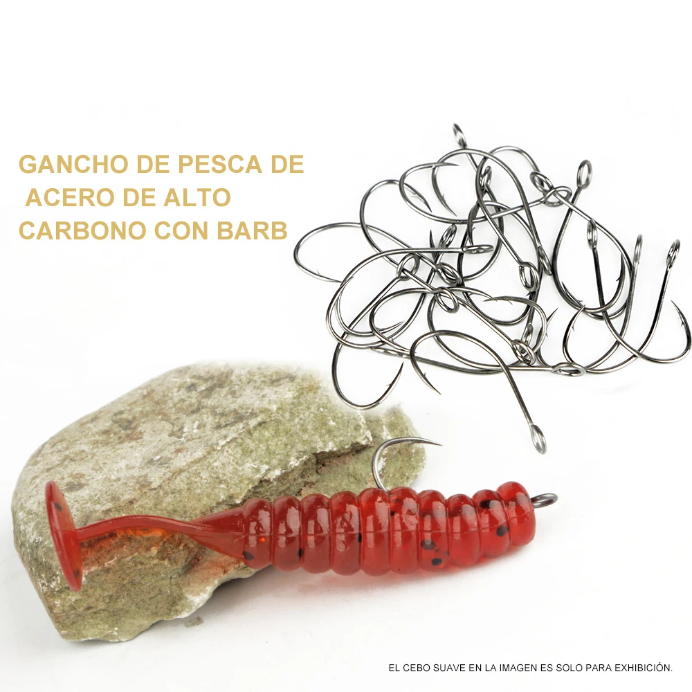 FTK-anzuelo de pesca de carpa con ojo grande, anzuelos japoneses de acero de alto carbono, gusano, anzuelo de púas, accesorios de pesca de carpa, 20 piezas - imagen 3