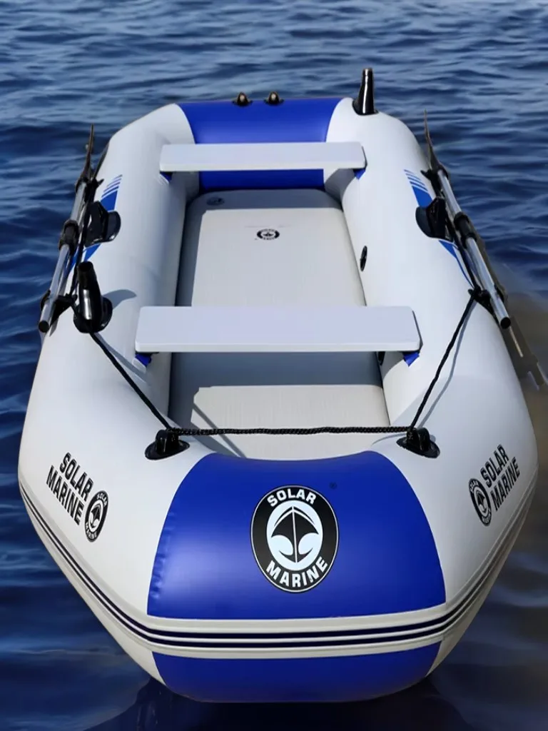 Bote de pesca inflable para Kayak de remos de PVC marino Solar, estera de aire para bote de canoa, parte inferior con accesorios gratuitos, 3 personas, 260cm - imagen 3