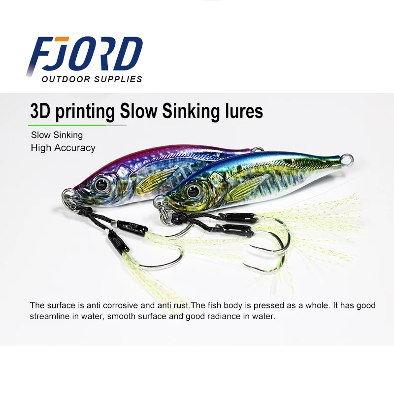 FJORD-Señuelos de Pesca en el mar, aparejos de cebo Artificial, aparejos, artículos de Pesca, 40g, 60g - imagen 4