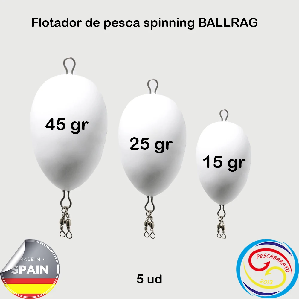 BALLRAG flotador spinning acero inoxidable con emerillones blanco - imagen 2