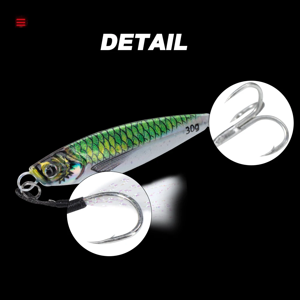 Hunthouse-señuelo de pesca con cuchara de Jigging de fundición de Metal japonés, 7-80g, cebo Artificial duro impreso en 3D para lubina, trucha y mar - imagen 5