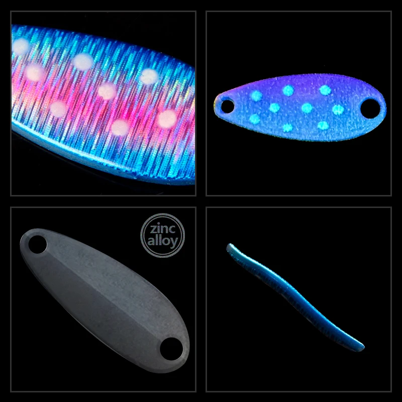 LETOYO 2,3g/3,5g/5g cuchara reflectante láser señuelo cuchara luminosa UV señuelo Chatterbait trucha Spinner cebos perca cebo área trucha - imagen 3