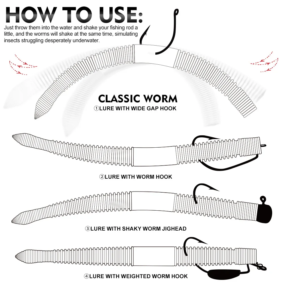 LHFSH 2,1g 3,9g cebo de pesca suave fideos hilo de gusano lombriz de tierra cebo suave biónico buceo Wobblers de gusano suave para carpa lubina - imagen 4