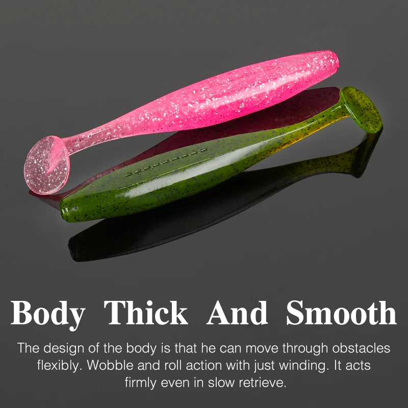 TSURINOYA señuelo de pesca de carpa, cebo pesado de gusano suave, cola en T, ancho, 89mm, 6g, 12 piezas, de silicona, delineador fácil - imagen 5