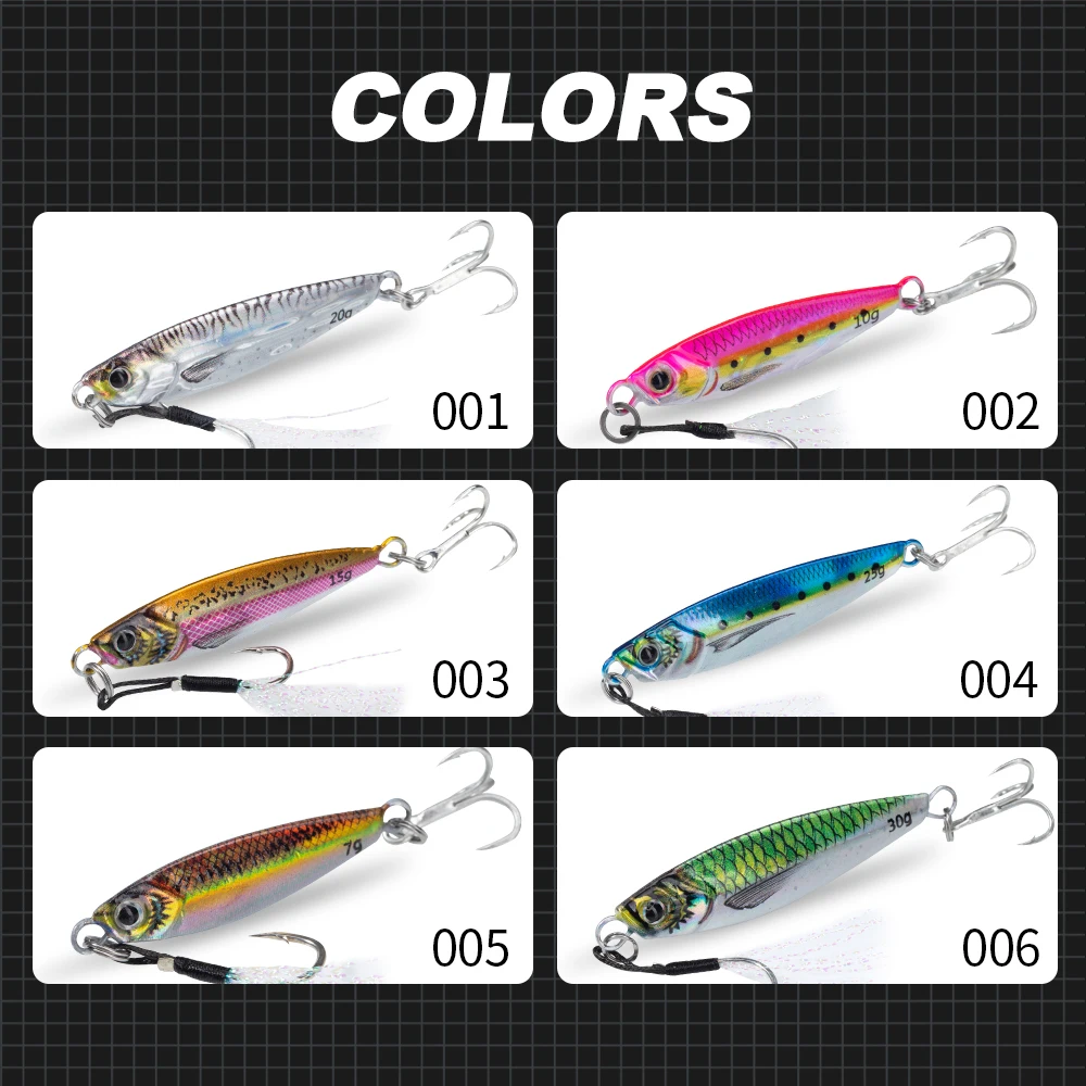 Hunthouse-señuelo de pesca con cuchara de Jigging de fundición de Metal japonés, 7-80g, cebo Artificial duro impreso en 3D para lubina, trucha y mar - imagen 5