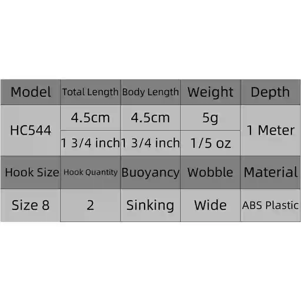 WLure Crankbait Señuelos de Pesca 5g 4,5 cm Tamaño Pequeño Sinking Wobbler Ligero 8 # Anzuelos triples de vástago corto Colores realistas HC544 - imagen 5