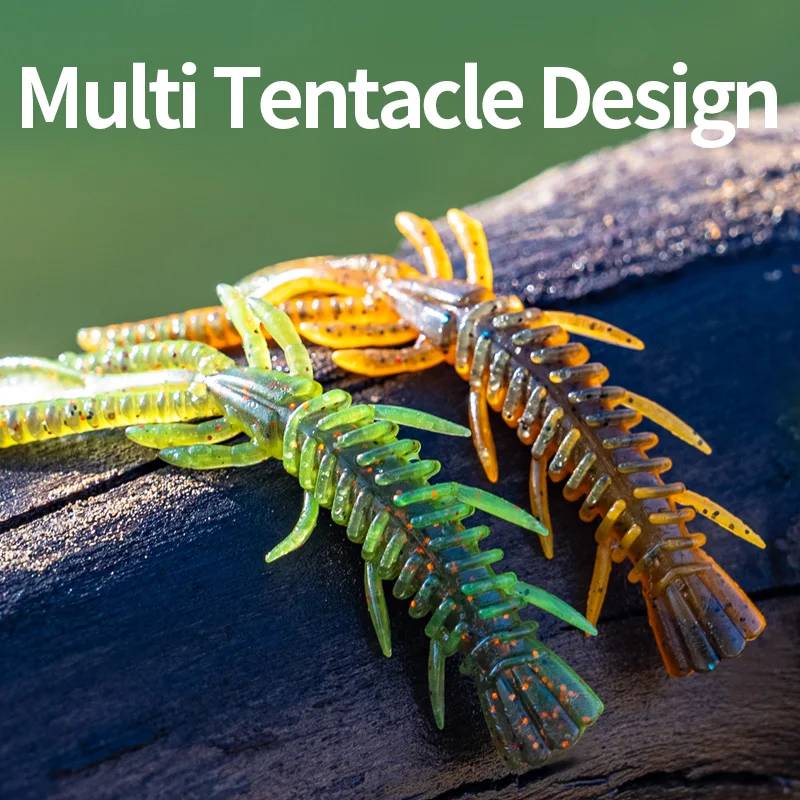 LINNHUE-cebo flotante suave para pesca de camarones, aparejo NED, Wobblers, señuelo de natación de camarones, plantilla de sal, Swimbait de silicona con atrayente de peces - imagen 2