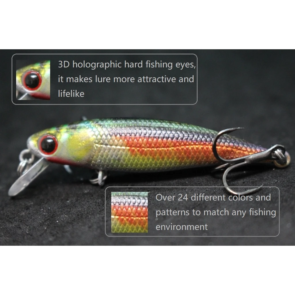 WLure-señuelo de pesca de 4,5g, 5,9 cm, pequeño pececillo que se hunde, uso en agua dulce, Wobble salvaje, pintura realista, HM639 - imagen 4
