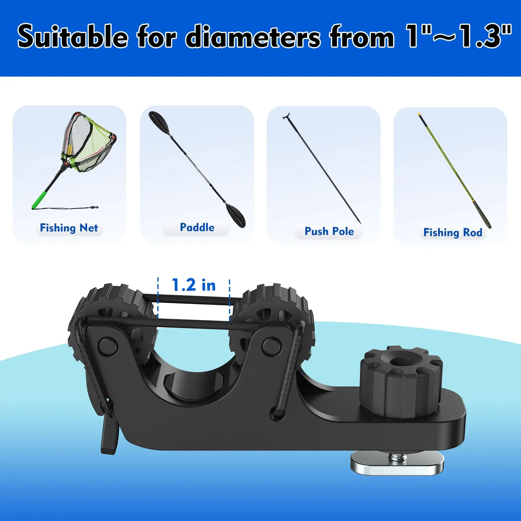 Soporte extensible de remo para kayak en riel de montaje - imagen 3