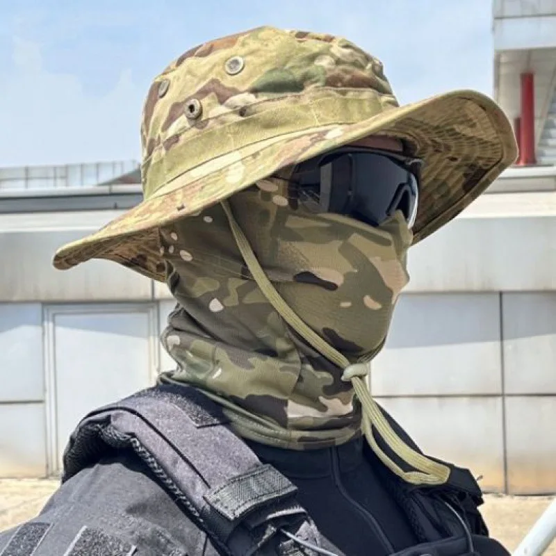 Boonie de camuflaje para hombre, sombrero táctico del ejército de EE. UU., sombreros de cubo, Multicam militar, Panamá, caza, senderismo, camuflaje al aire libre, gorras para el sol, gorra de verano - imagen 5