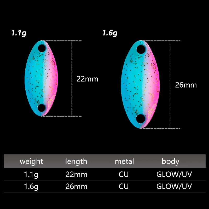 LETOYO 1,1/1,6/2,5g Mini señuelo cuchara brillo UV cebo Artificial señuelo duro perca cebo cuchara pesca señuelo área trucha cola spinner - imagen 2