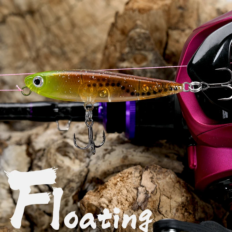 TSURINOYA-señuelo de pesca de superficie de Río, lápiz Topwater 60F, 60mm, 3,1g, cebo de juego de trucha, cebos duros de finura, cebos falsos - imagen 5