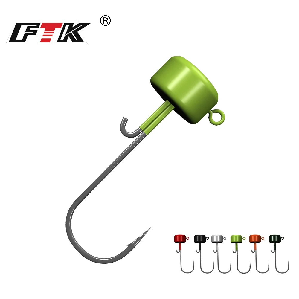 FTK-Cabeza de plantilla de pesca, anzuelos de 5 piezas, en forma de Shroom, para Crappie, lubina, agua dulce - imagen 2