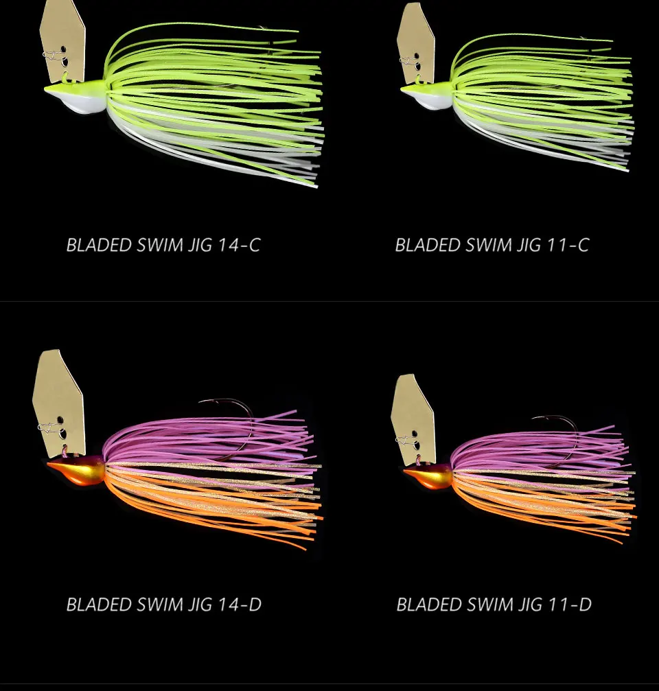 Jigs de natación con cuchillas con señuelos brillantes y atractivos para pescadores