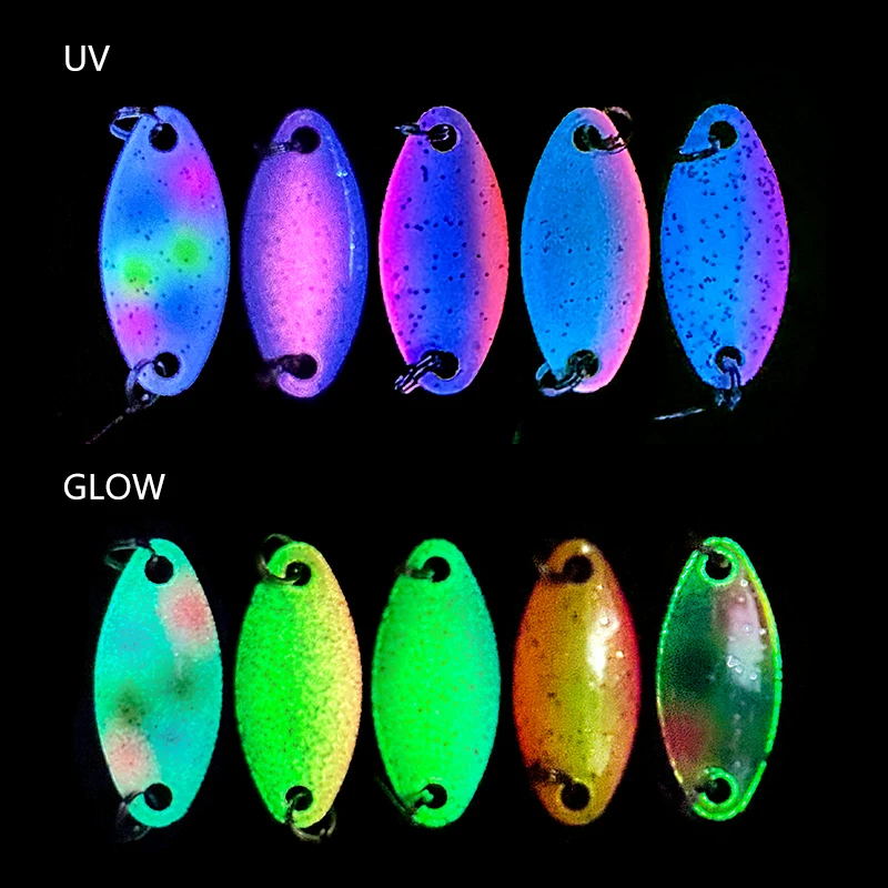 LETOYO 1,1/1,6/2,5g Mini señuelo cuchara brillo UV cebo Artificial señuelo duro perca cebo cuchara pesca señuelo área trucha cola spinner - imagen 4