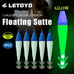 LETOYO Cebo de Calamar Luminoso Flotante para Sepia y Pulpo