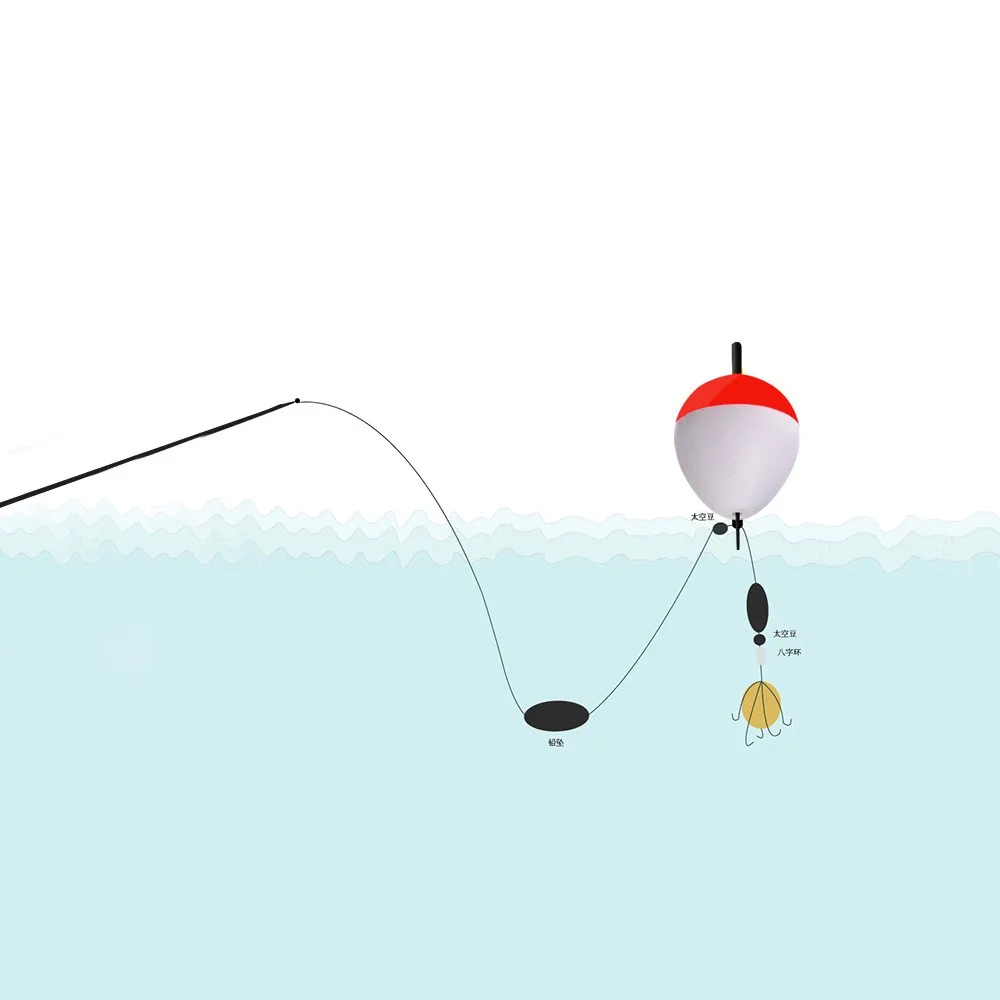 Sea.Yolo 2-10 Uds 13 tamaños 1-60g flotador de pesca flotante espuma EVA roja y blanca pesca en el mar Bobber accesorios de pesca - imagen 5