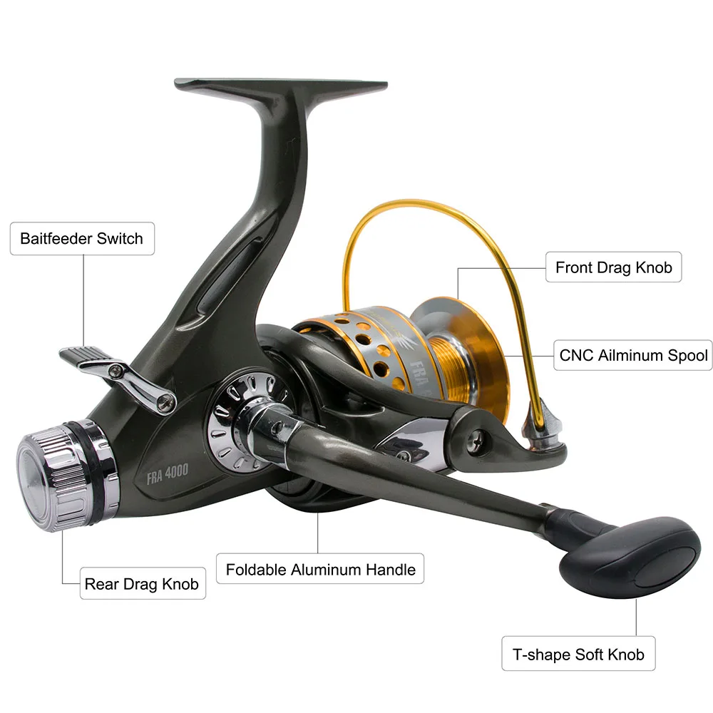 9 + 1BB carrete giratorio de pesca de agua dulce CNC carrete de aluminio 5,1: 1 6,2: 1 Acero inoxidable Sunfish Crappie Bluegill 1000 2500 - imagen 3