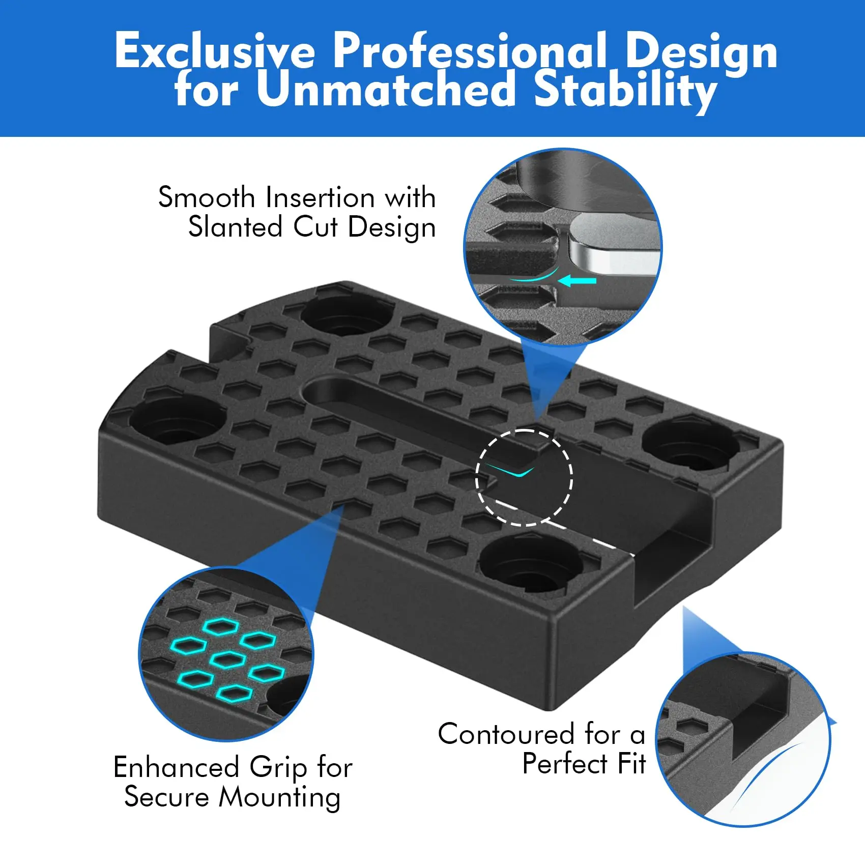 Agarre texturizado para pista de Kayak, accesorios de montaje de perfil bajo, fácil instalación para sujetar caña de pescar, portavasos, paleta, 2 paquetes - imagen 2