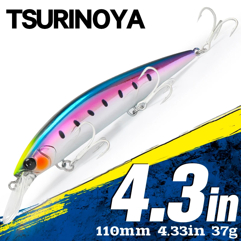 TSURINOYA 110mm 37g pececillo de hundimiento pesado Señuelos de pesca de mar Rolling WIZARD 110S cebos duros artificiales Jerkbait para señuelo de lubina - imagen 2