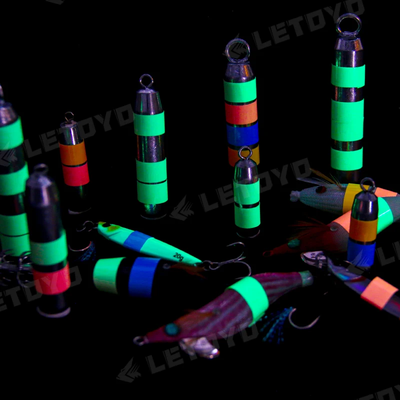 LETOYO Luminoso Cinta impermeable para señuelos de calamar Artículos de pesca Luminiscencia sostenible Para suministros de pesca de calamares con cebo - imagen 5