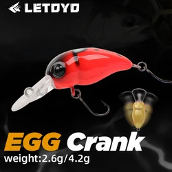 LETOYO 2,6/4,2g huevo manivela cebo Wobbler Crankbait cebo Artificial señuelo flotante cebo duro perca cebo lubina área señuelo trucha