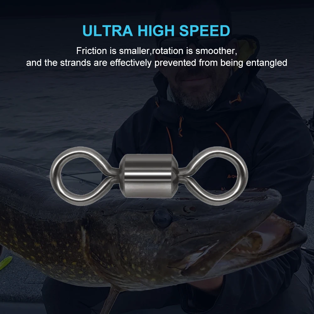 ESFISHING pesca giratorio 50 Uds conector sólido rodamiento de bolas Snap Brads de acero inoxidable accesorios de pesca - imagen 4