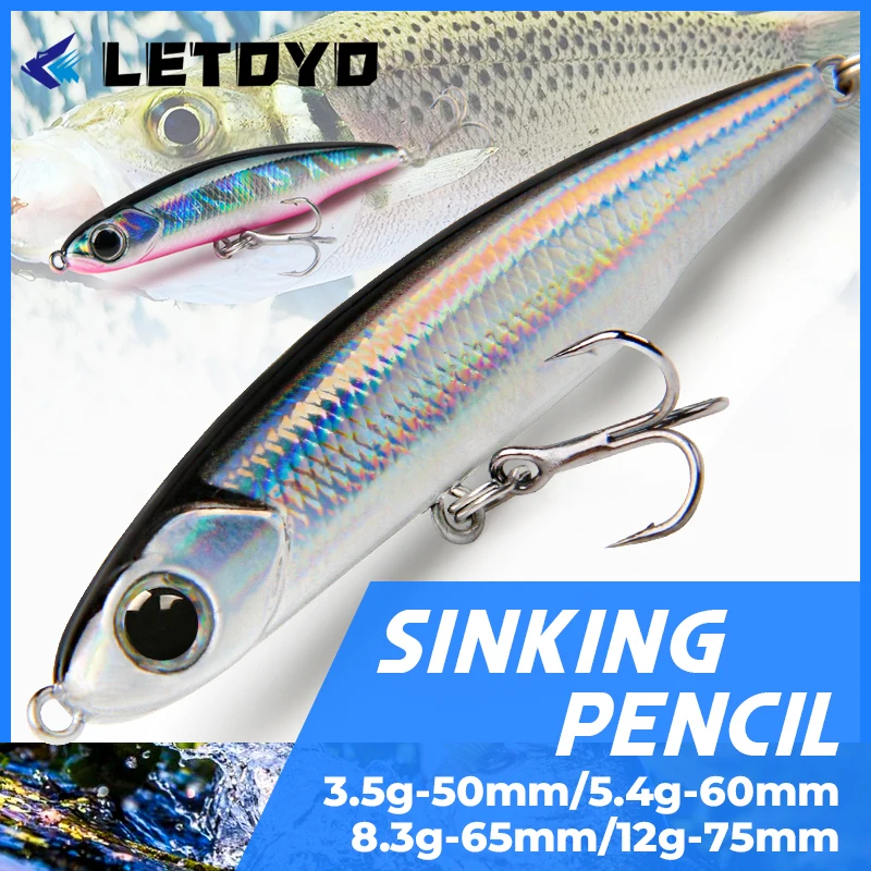 LETOYO-lápiz que se hunde, 17g, 12g-3,5g, cebo Artificial, cebos duros, señuelos para lubina y trucha, Wobblers para Lucio, señuelo de pesca giratorio - imagen 5