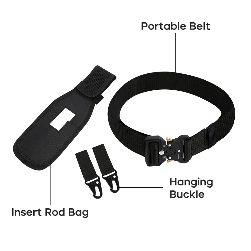LETOYO-cinturón portátil con soporte para caña, funda de nailon, cinturones para vadear, cintura ajustable, caña de pescar para pesca con mosca giratoria y fundida - imagen 3