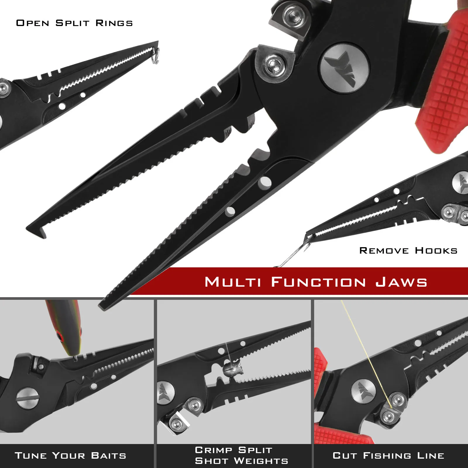 Alicates de anillo dividido de pesca KastKing Cutthroat de 7 pulgadas, herramientas de pesca de acero inoxidable 420, equipo de pesca resistente al agua salada - imagen 3