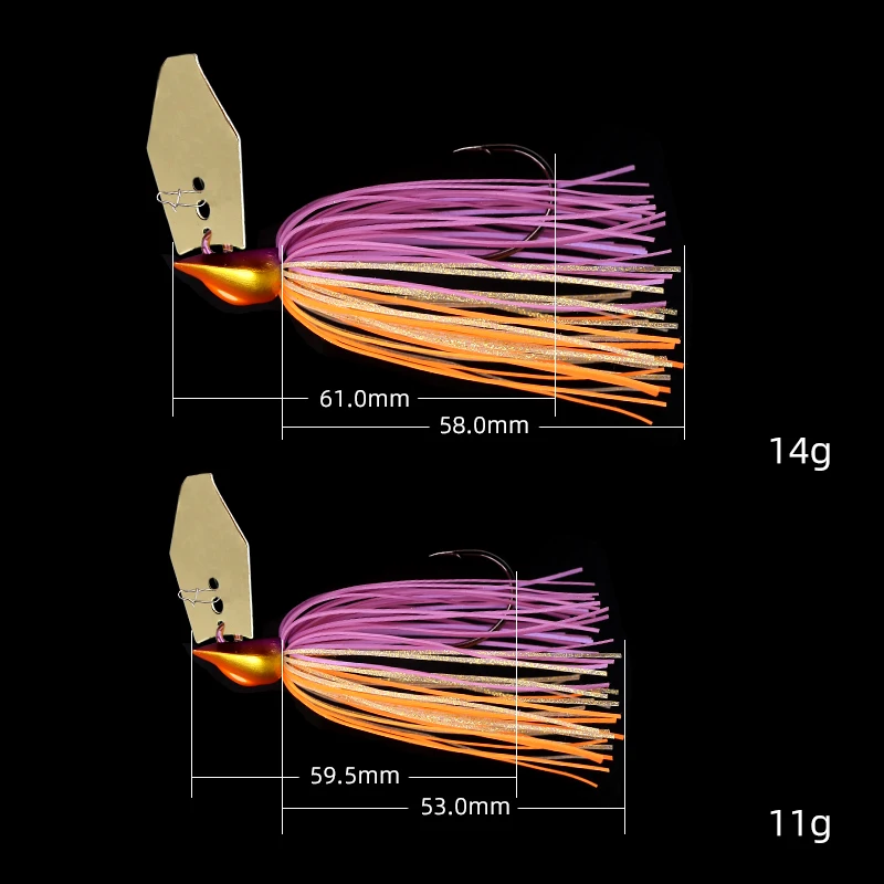 TSURINOYA-anzuelos de pesca de 11g, 14d, 2 piezas, con faldón, plantilla para lubina, aparejo de señuelo suave, rodapiés de silicona, cuchara - imagen 5