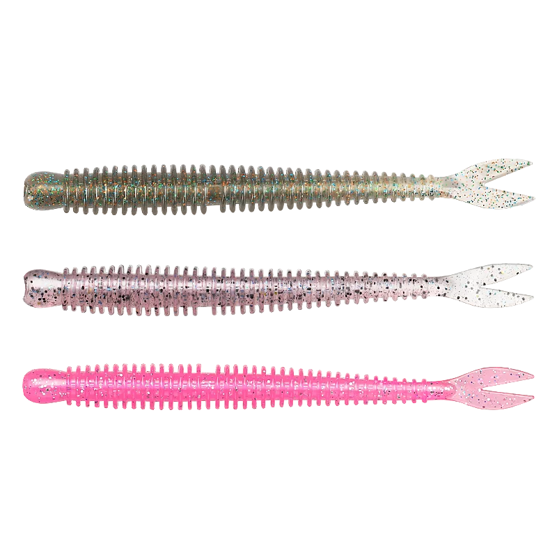 TSURINOYA versátil gusano llama 3,0 pulgadas 1,8g 18 Uds cola de aleta bifurcada cebo Finesse aparejo loco flotante Wormbait señuelo de pesca Texas Rig - imagen 5