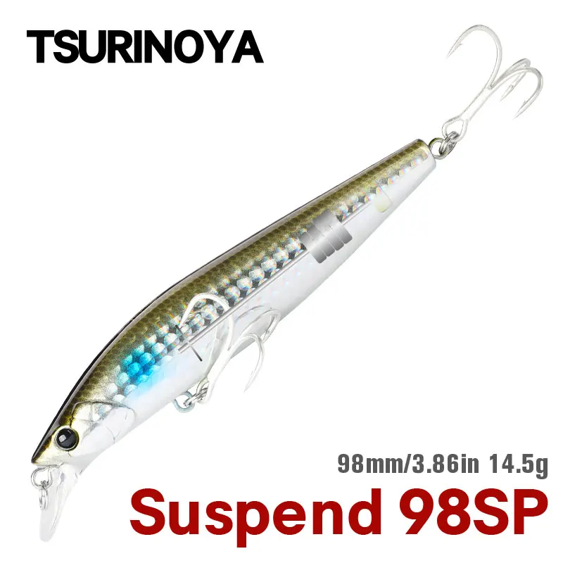 TSURINOYA STINGER 98SP pececillo suspendido 98mm 14,5g 80-130cm señuelo de pesca de fundición larga cebos duros artificiales Jerkbait