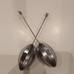 8 Plomos oliva estriado 120gr -130gr Cebo del Oriente varilla inox con rolling incorporado surf casting competición