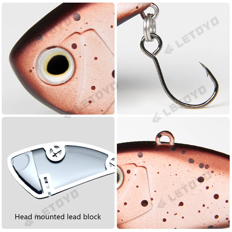 LETOYO Mini VIB 3,8g 30mm 7,3g 40mm vibración Crankbait hundimiento cebos duros artificiales trampa Wobbler señuelo de pesca para trucha perca - imagen 5