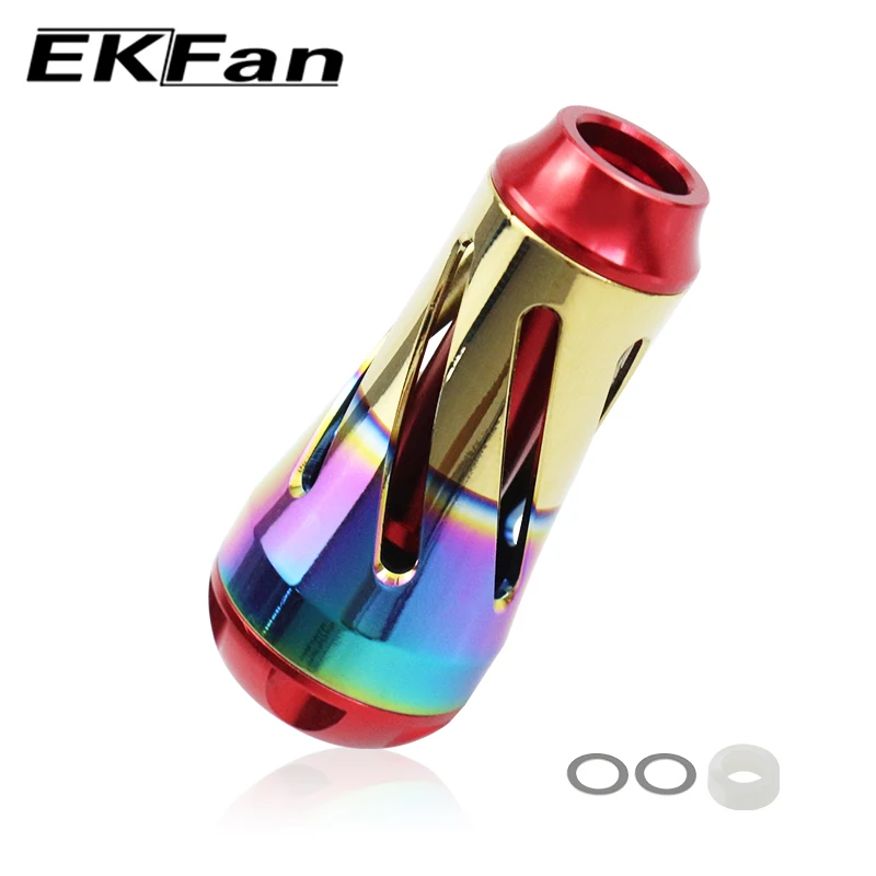 Ekfan-perilla de carrete de pesca de aleación de aluminio colorida, accesorio de aparejos giratorio/Baitcasting, proceso CNC, nuevo, adecuado para DAI & SHI - imagen 4