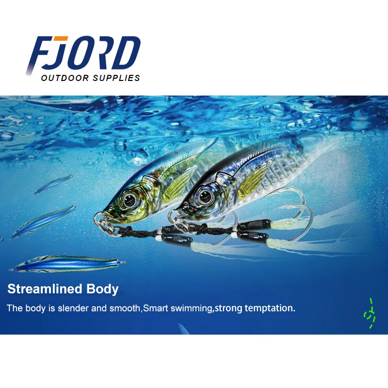 FJORD-Señuelos de Pesca en el mar, aparejos de cebo Artificial, aparejos, artículos de Pesca, 40g, 60g - imagen 3