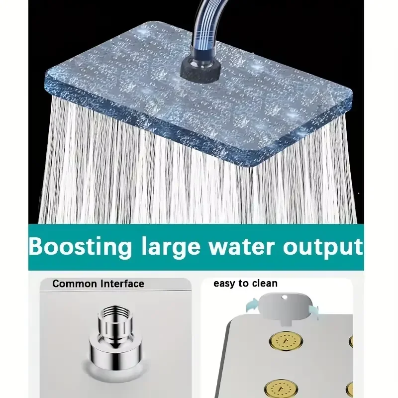 Cabezal de ducha grande Universal de 10 pulgadas, cabezal de ducha antibloqueo presurizado, baño, Hotel, ducha de cintura pequeña - imagen 5