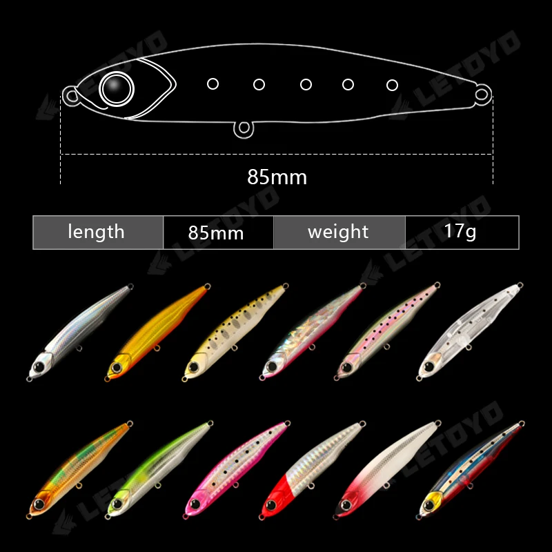 LETOYO, señuelo de lápiz que se hunde, 3,5g/5,4g/8,3g/12g/17g, señuelo de pesca de fundición a tierra de fundición larga, Micro cebo Artificial para pesca en el mar, jigs de pesca de mar rockfishing mini - imagen 2