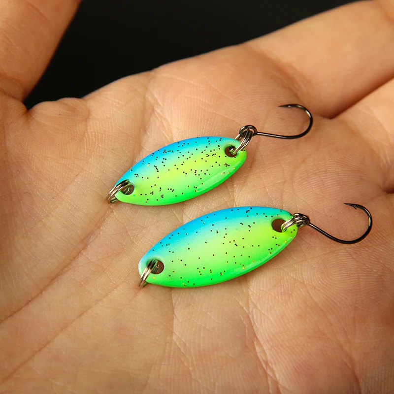 LETOYO 1,1/1,6/2,5g Mini señuelo cuchara brillo UV cebo Artificial señuelo duro perca cebo cuchara pesca señuelo área trucha cola spinner - imagen 5