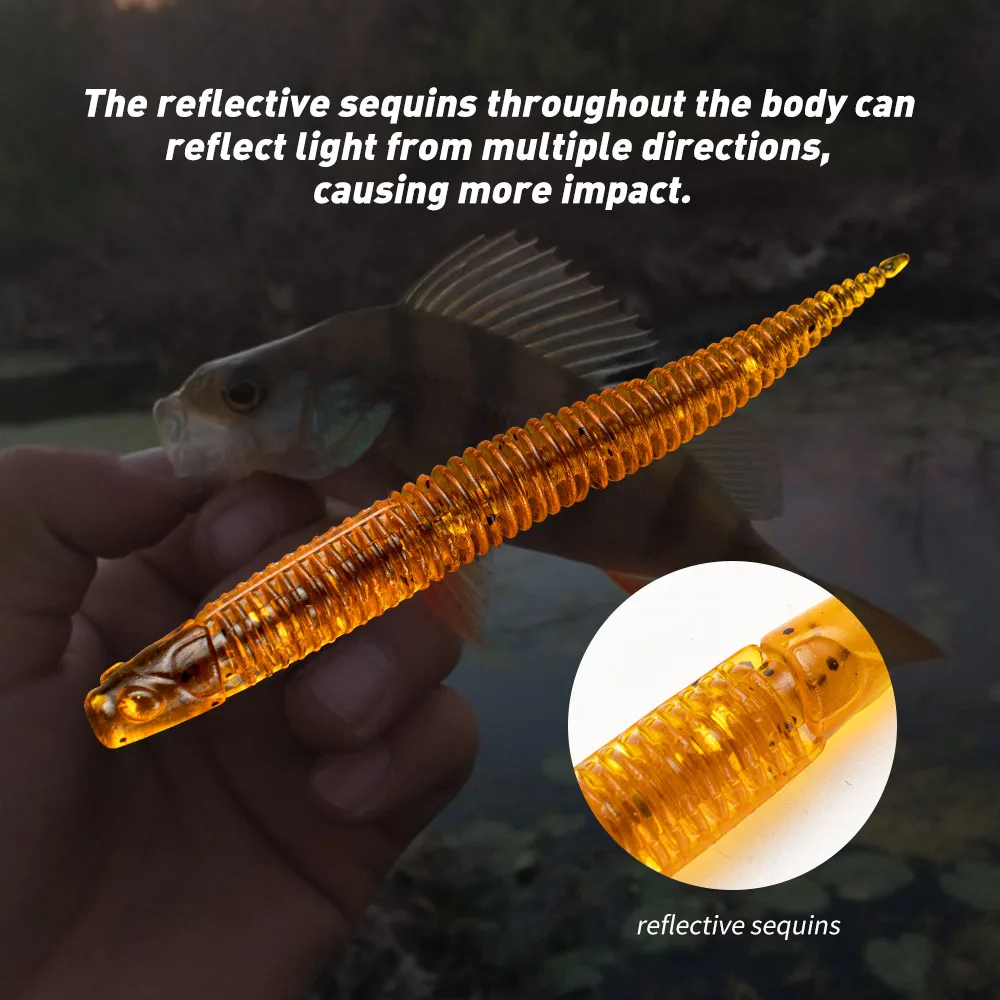 Sea.Yolo-señuelo de pesca suave, cola de aguja, cebo de simulación de hilo para pesca de lubina, 5cm/7cm, 0,54/1,43g, 20 unids/lote por paquete - imagen 4