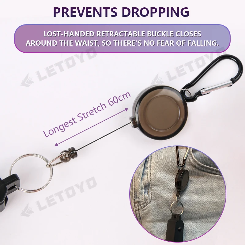 LETOYO agarre multifuncional con hebilla telescópica y Clip de cinturón, herramienta de pesca con bloqueo de interruptor, accesorios de pesca - imagen 4
