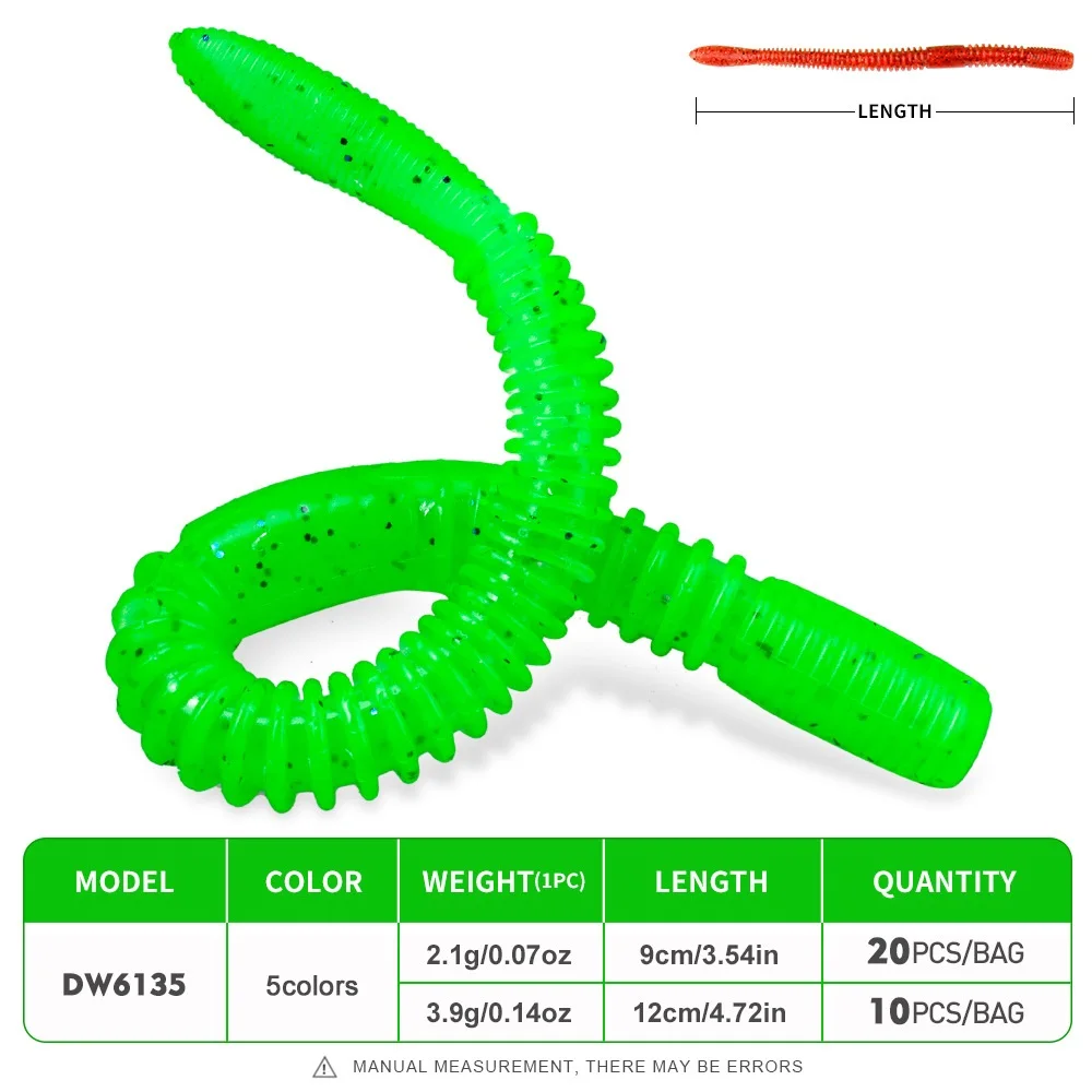 LHFSH 2,1g 3,9g cebo de pesca suave fideos hilo de gusano lombriz de tierra cebo suave biónico buceo Wobblers de gusano suave para carpa lubina - imagen 5