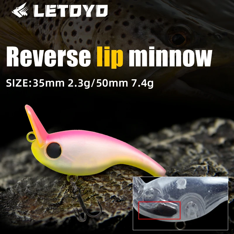 LETOYO Micro Minnow 2,0 señuelo 2,3g 7,4g Mini Crankbait de hundimiento lento cebo duro Artificial Wobblers señuelo trucha lubina Señuelos de pesca