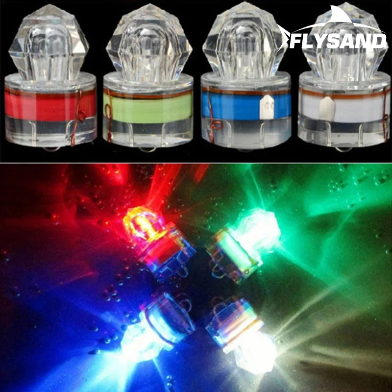 FLYSAND-Lámpara LED de pesca con forma de diamante subacuática, luz de Flash que atrae calamar, señuelo de pesca, aparejos, herramientas de pesca - imagen 2