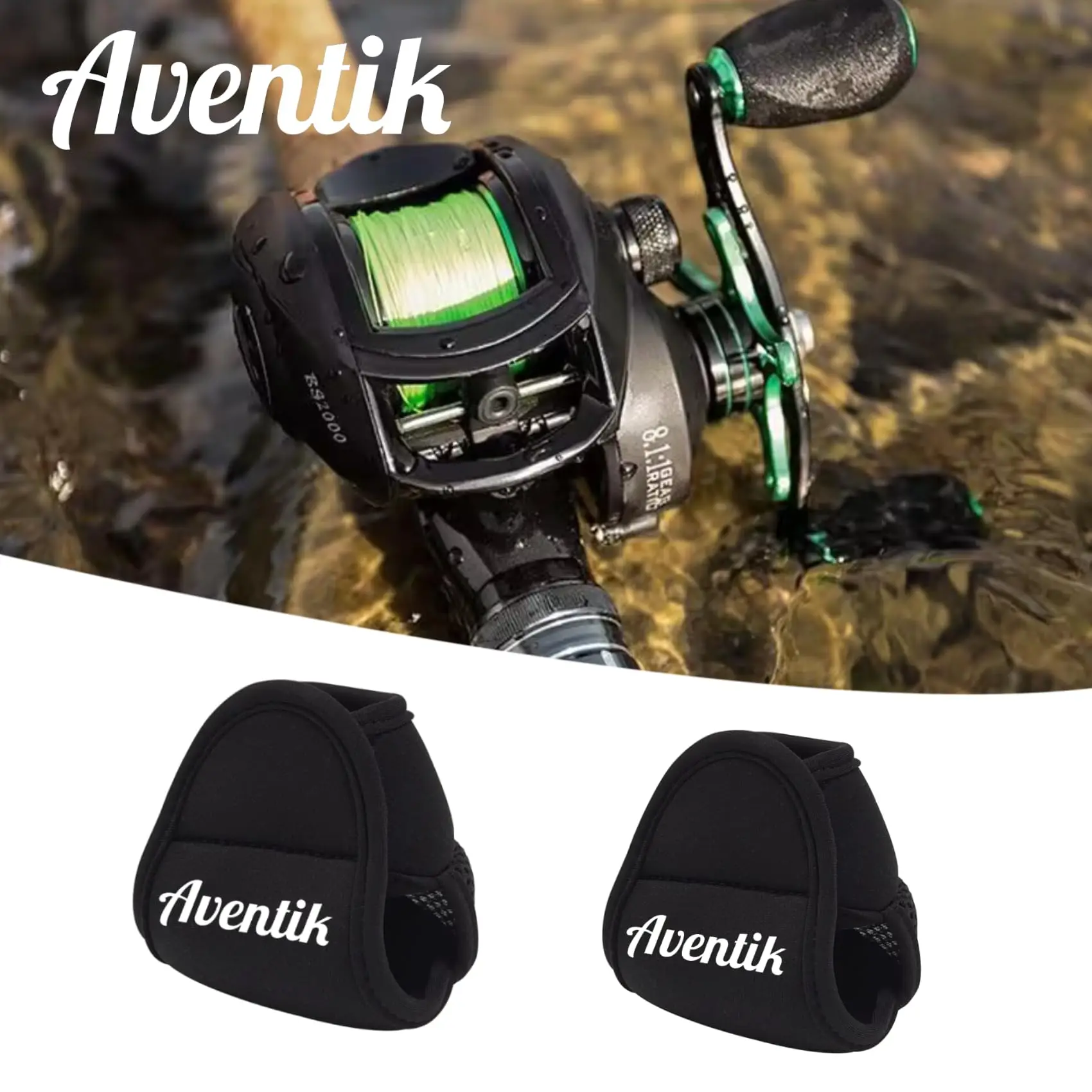Aventik-funda de neopreno suave a prueba de golpes para carrete de pesca, bolsa para carrete de Baitcasting - imagen 4